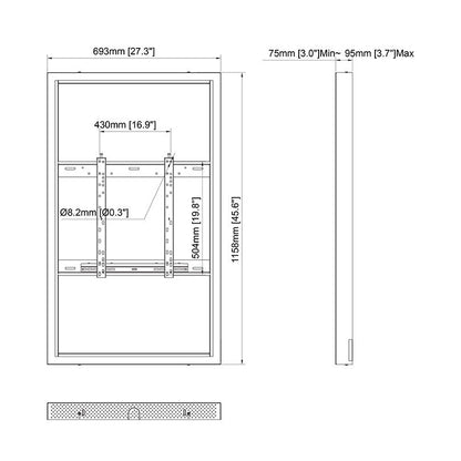 Multibrackets M Pro Series - Enclosure 49" Wall Medium Black