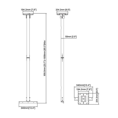 Multibrackets M Pro Series - 1500mm Pipe Connecting Plate Large Black
