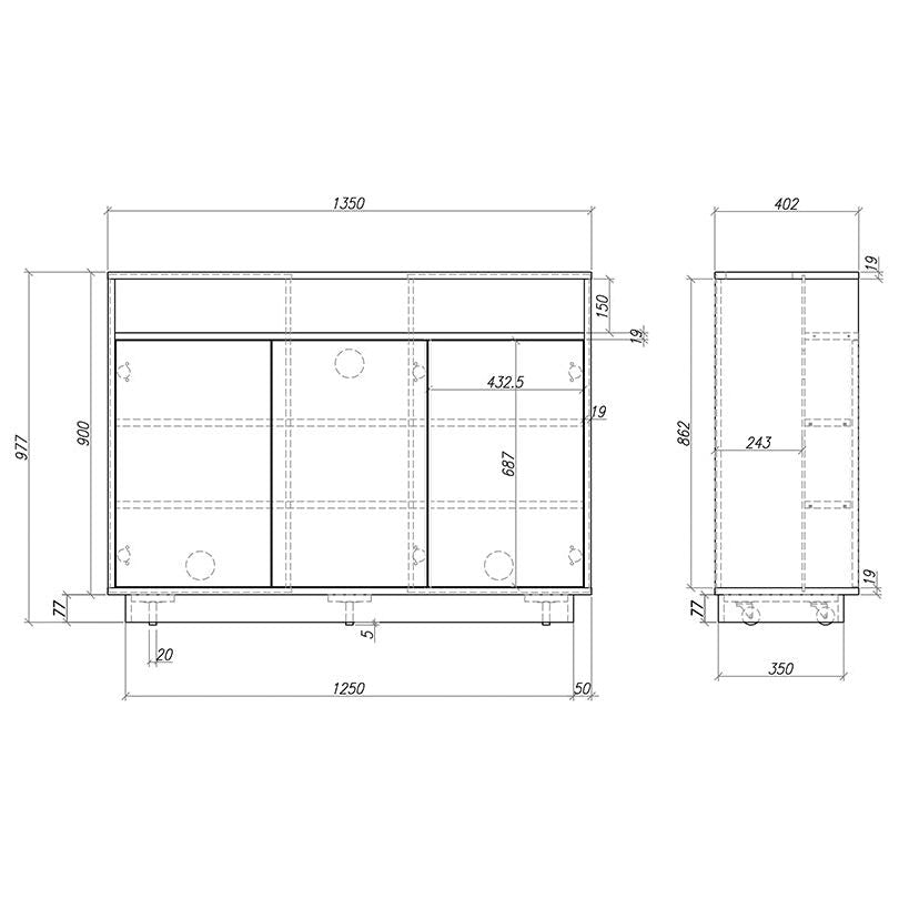 Multibrackets M AV-Cabinet TV-Lift 55" Black