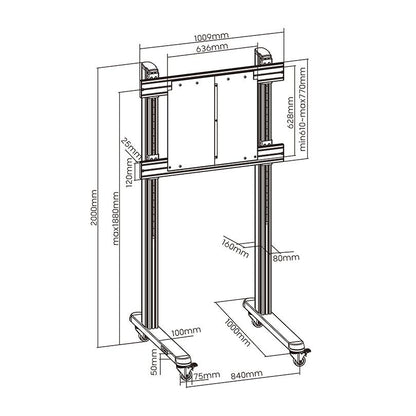 Multibrackets M Counterbalanced Wheeled Floorstand Mobile AV Cart