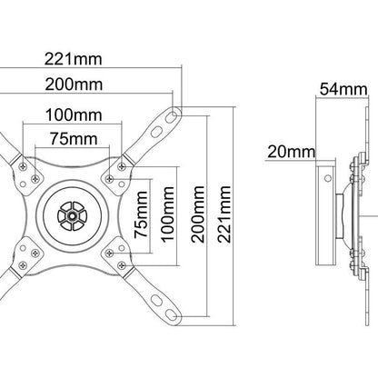 Multibrackets M VESA Wallmount 360 Black