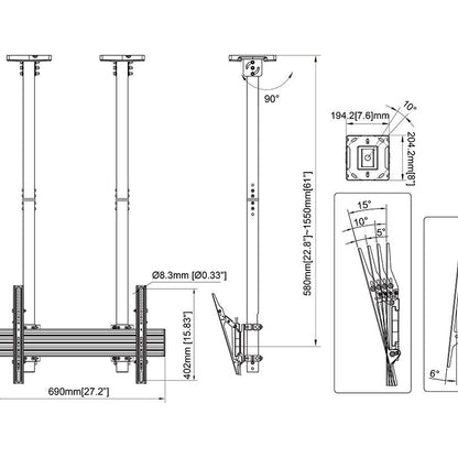 Multibrackets M Ceiling Mount Pro MBC1USD 600