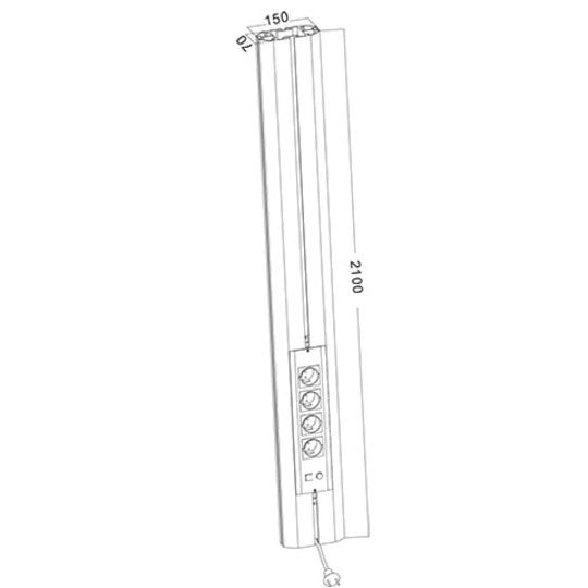 Multibrackets M Public Display Stand Pillar 210 Silver, incl. 220V Power Rail