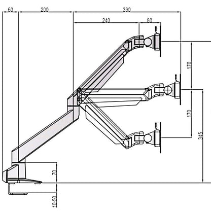 Multibrackets M VESA Gas Lift Arm Single Silver