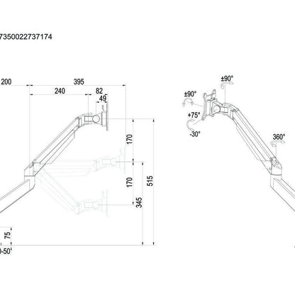 Multibrackets M VESA Gas Lift Arm Single Black