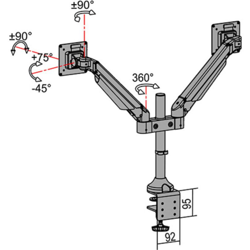 Multibrackets M VESA Gas Lift Arm Dual Black