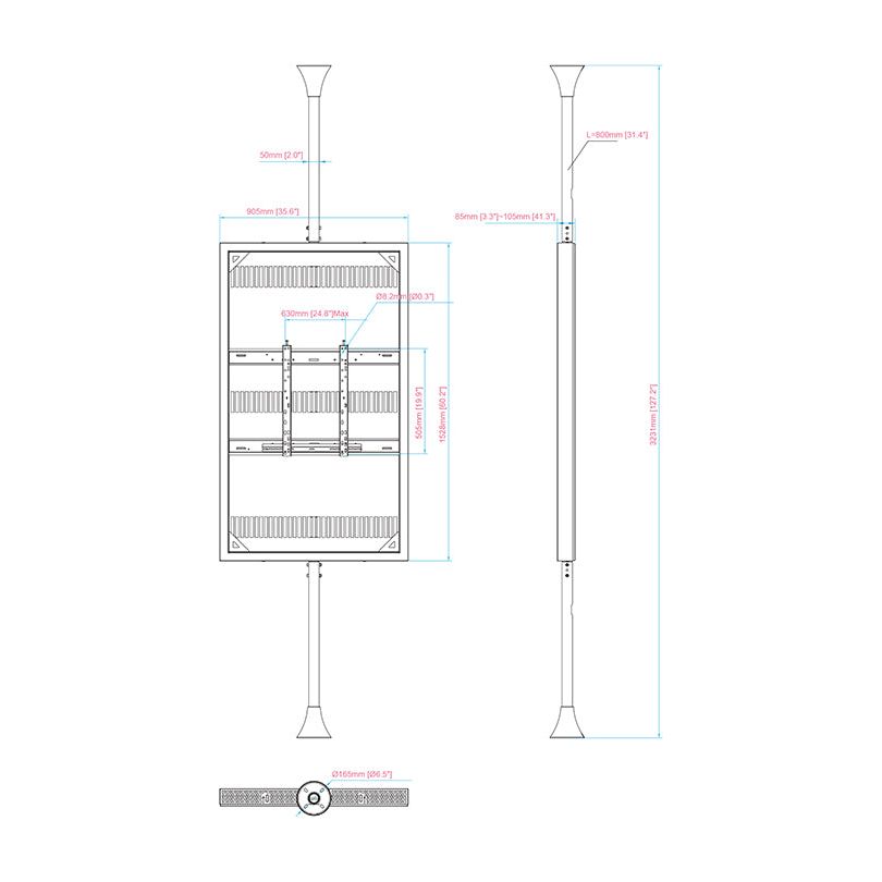Multibrackets M Pro Series Enclosure 65" Floor to Ceiling Medium Black