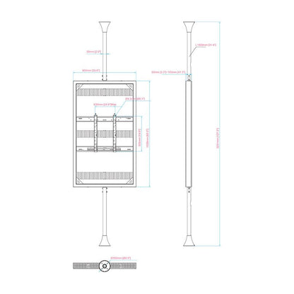 Multibrackets M Pro Series Enclosure 65" Floor to Ceiling Medium Black