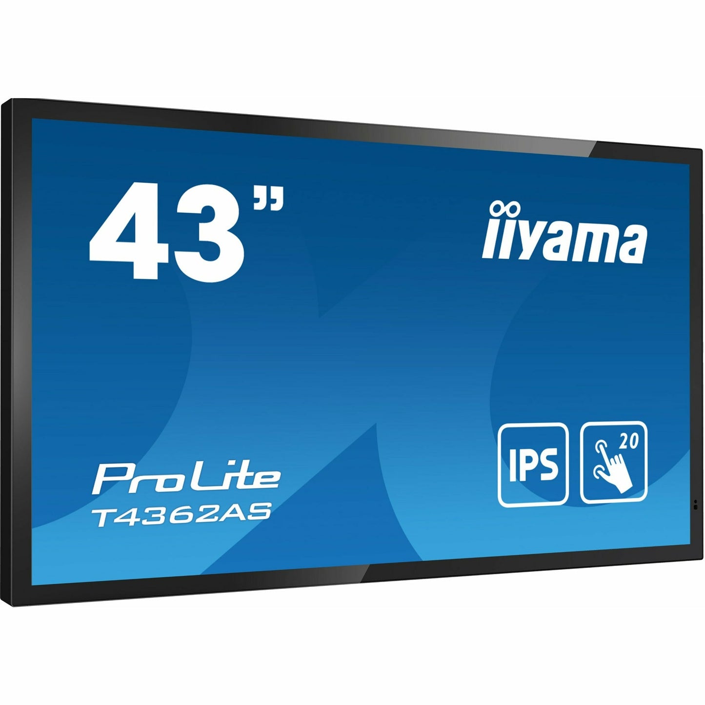 Iiyama ProLite T4362AS-B1 43" IPS 4K UHD Projective Capacitive 20pt Touchscreen with Palm Rejection Edge to Edge Glass Design