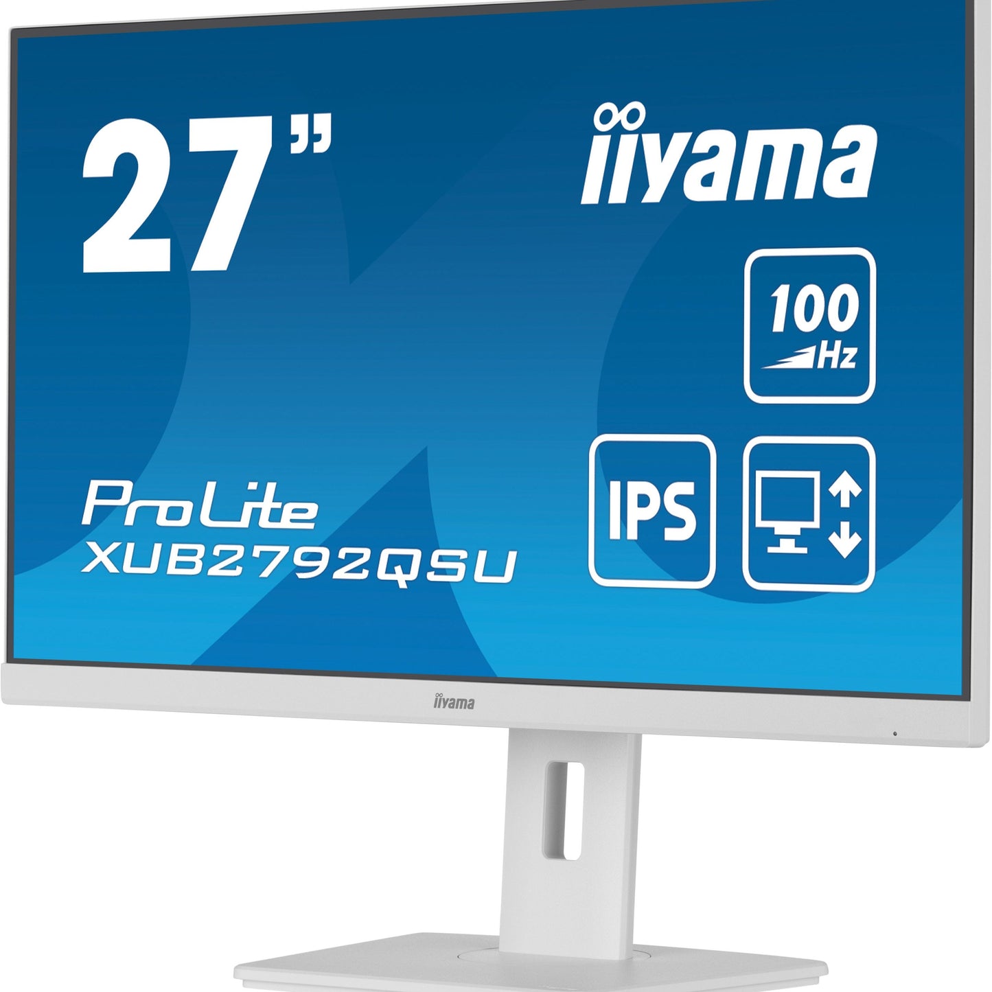 iiyama ProLite XUB2792QSU-W6 27” WQHD IPS technology panel with USB hub and 100Hz refresh rate and 150mm height adjustable stand