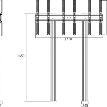 Multibrackets M Public Video Wall Stand Portrait 3-Screens 40-55'' Black