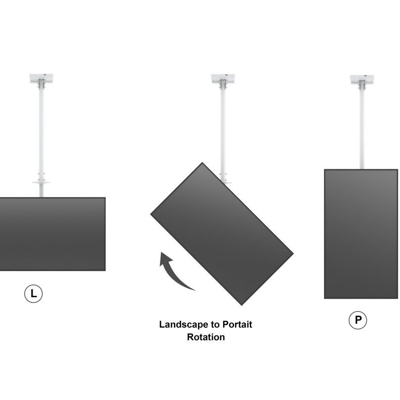 Multibrackets M Public Ceilingmount Medium Back to Back White 3000