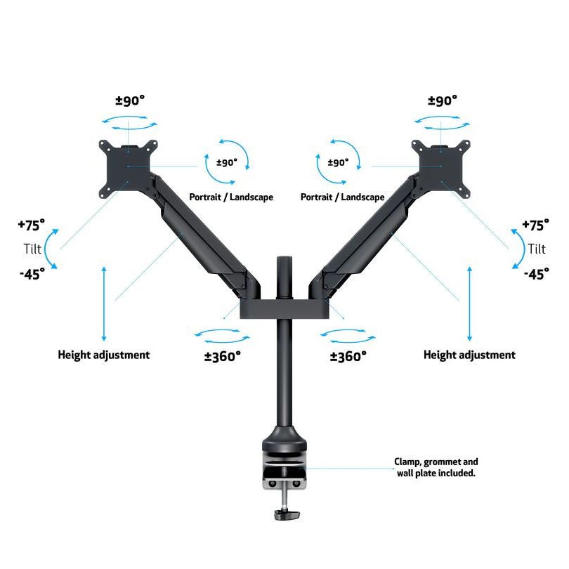Multibrackets M VESA Gas Lift Arm Dual Black HD