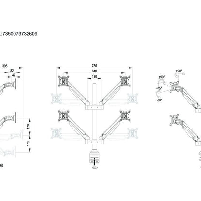Multibrackets M VESA Gas Lift Arm Quad Black HD