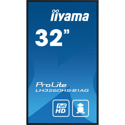iiyama PROLITE Digital A-board 80 cm (31.5") LED Wi-Fi 500 cd/m² Full HD Black Built-in processor Android 11 24/7