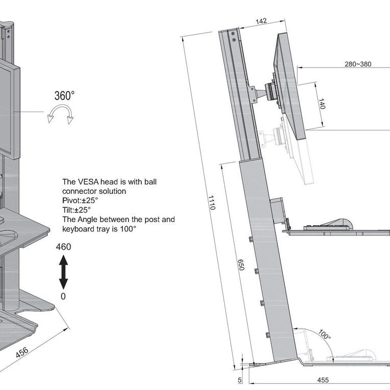 Multibrackets M Easy Stand Desktop Black