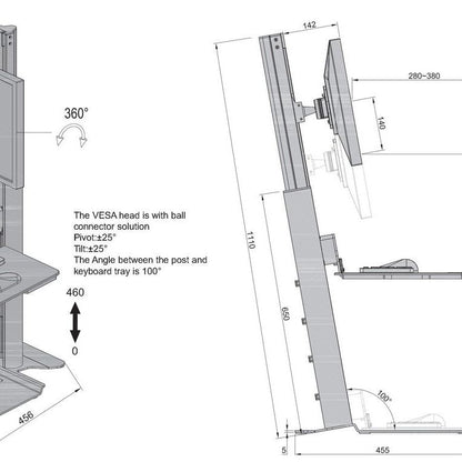 Multibrackets M Easy Stand Desktop Black