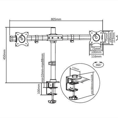Multibrackets M Deskmount Basic Dual