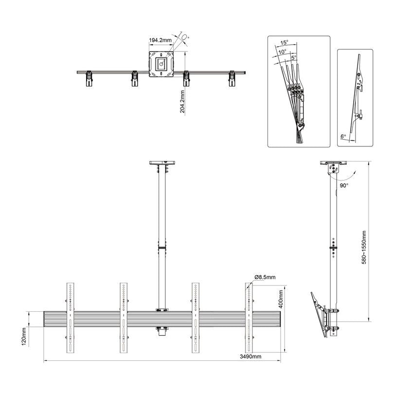 Multibrackets M Ceiling Mount Pro MBC2X1U