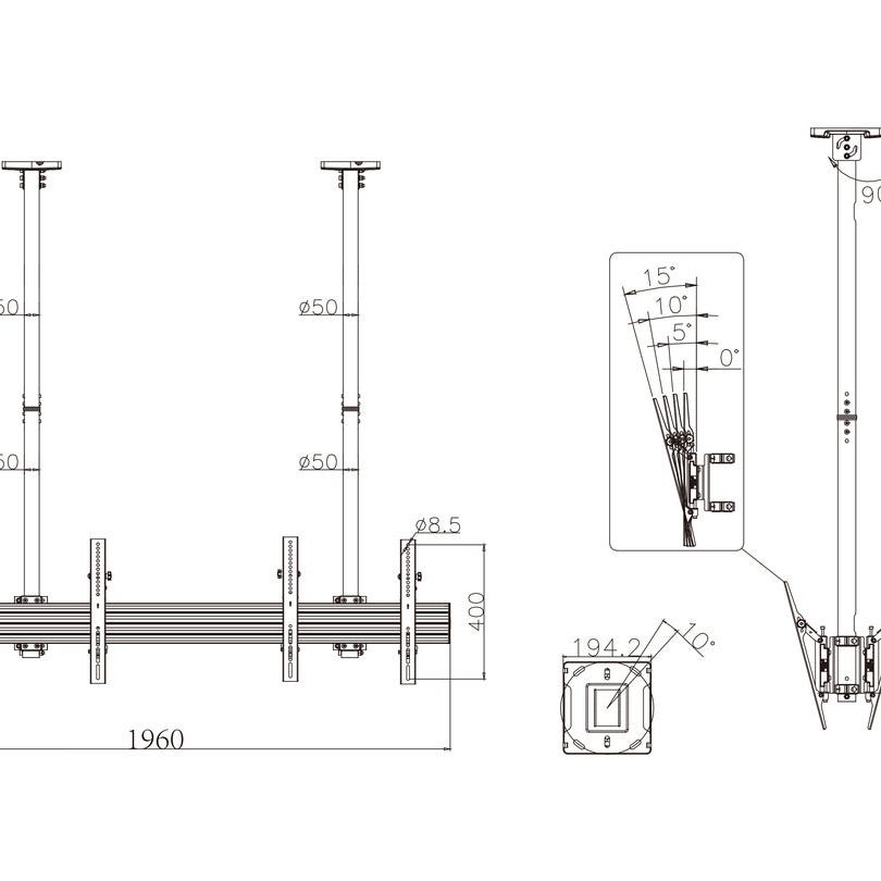 Multibrackets M Ceiling Mount Pro MBC2X1U2