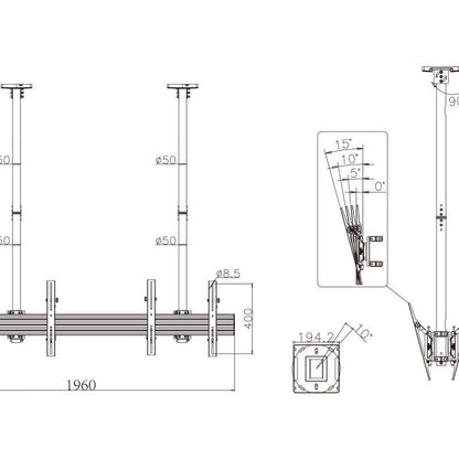 Multibrackets M Ceiling Mount Pro MBC2X1U2