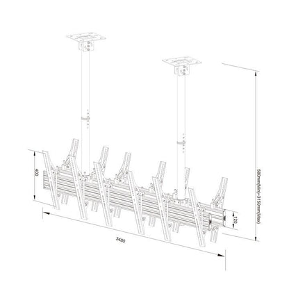Multibrackets M Ceiling Mount Pro MBC3X1U2