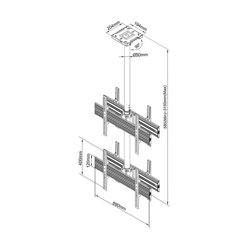 Multibrackets M Ceiling Mount Pro MBC2U2