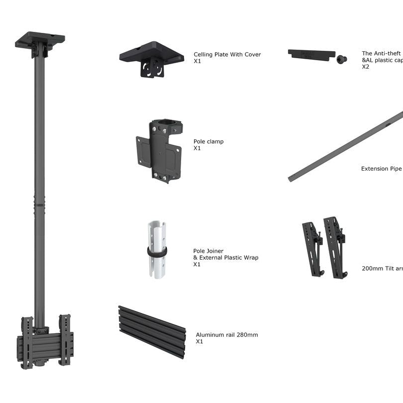 Multibrackets M Ceiling Mount Pro MBC1U, VESA 200
