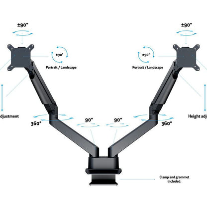 Multibrackets M VESA Gas Lift Arm Dual Side by Side Black