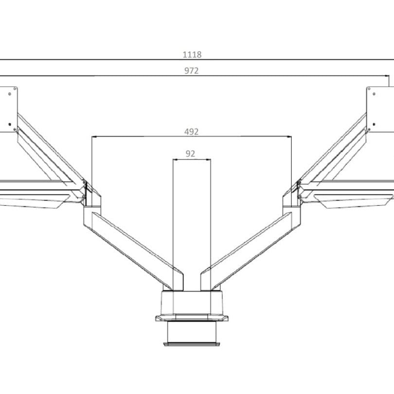 Multibrackets M VESA Gas Lift Arm Dual Side by Side Silver