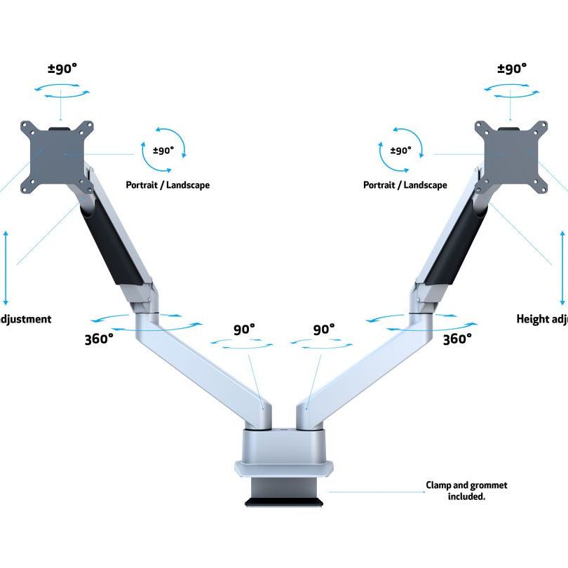 Multibrackets M VESA Gas Lift Arm Dual Side by Side Silver