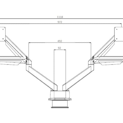 Multibrackets M VESA Gas Lift Arm Dual Side by Side HD Black
