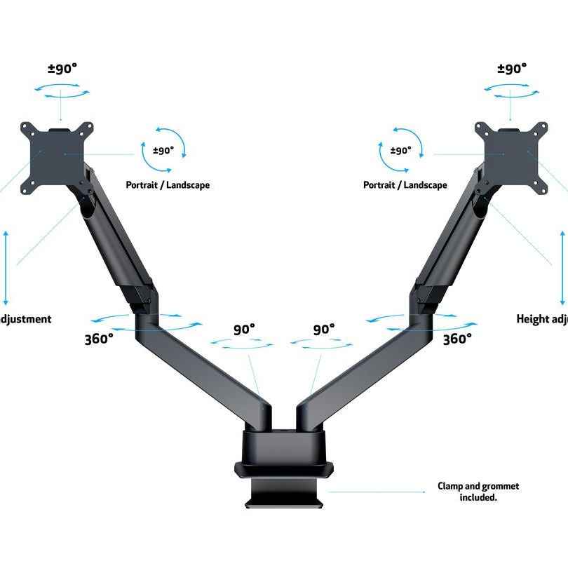 Multibrackets M VESA Gas Lift Arm Dual Side by Side HD Black