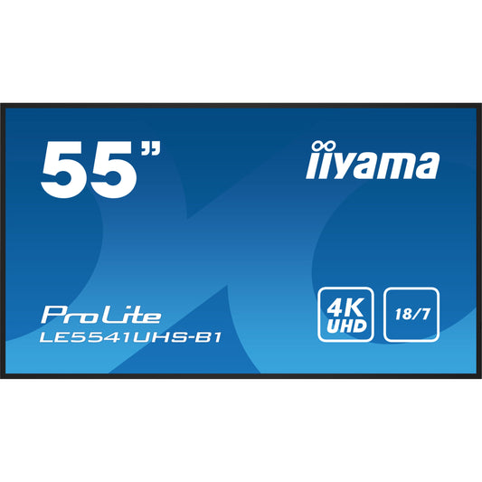 iiyama LE5541UHS-B1 Signage Display Digital signage flat panel 138.7 cm (54.6") LCD 350 cd/m² 4K Ultra HD Black 18/7
