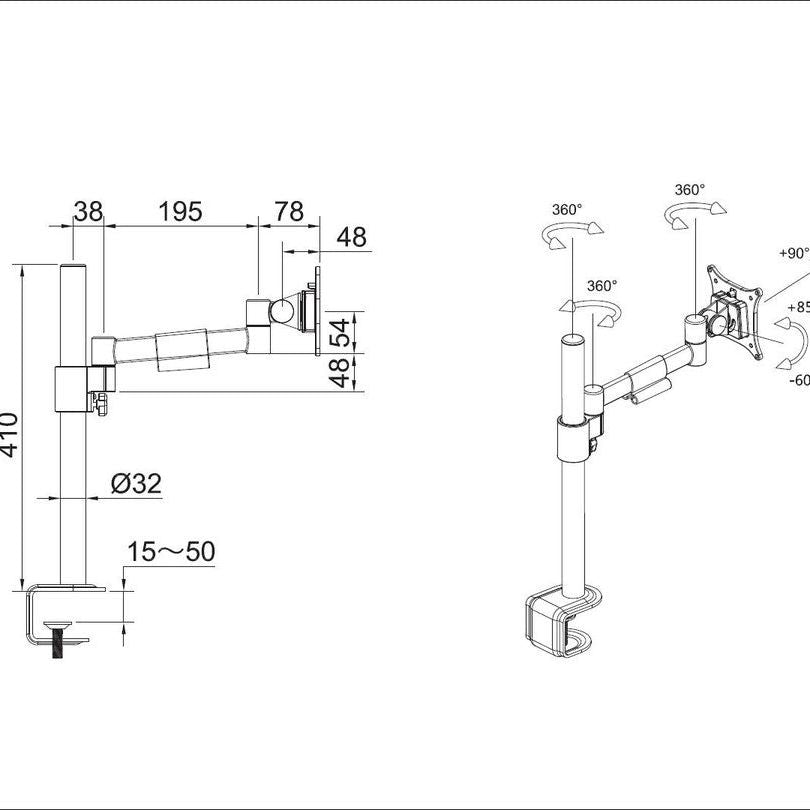 Multibrackets M VESA Deskmount Officeline Single I White