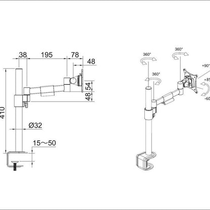 Multibrackets M VESA Deskmount Officeline Single I White