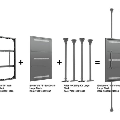 Multibrackets M Pro Series Enclosure 75" Floor to Ceiling Medium Black