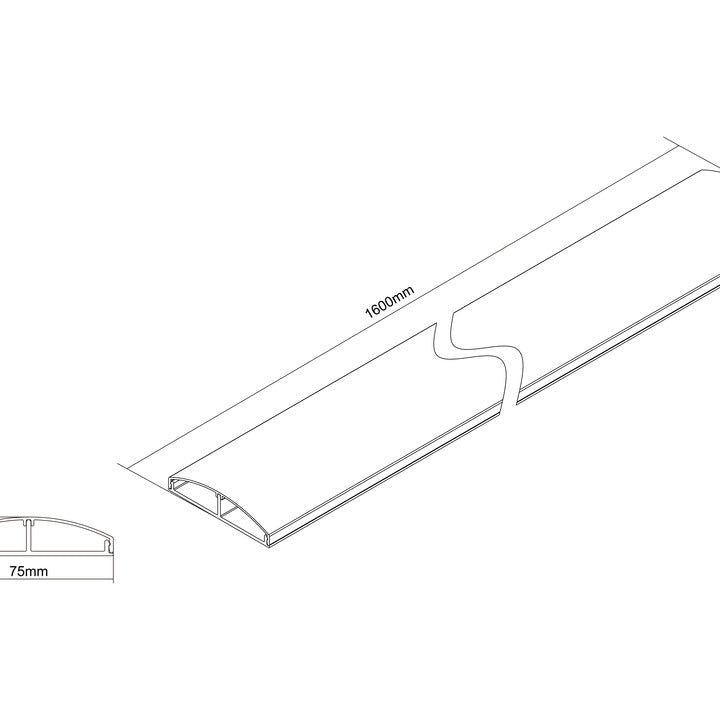 Multibrackets M Cable Cover SS White 75mm W - 1600mm L