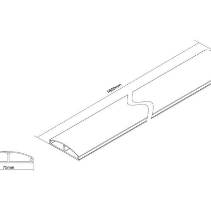 Multibrackets M Cable Cover SS White 75mm W - 1600mm L
