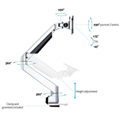 Multibrackets M VESA Gas Lift Arm Single Silver HD