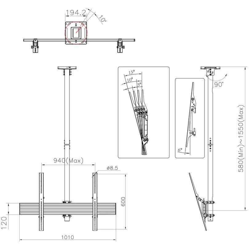 Multibrackets M Ceiling Mount Pro MBC1UHD