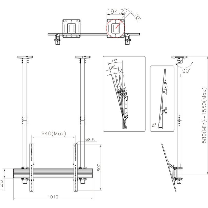 Multibrackets M Ceiling Mount Pro MBC1USD