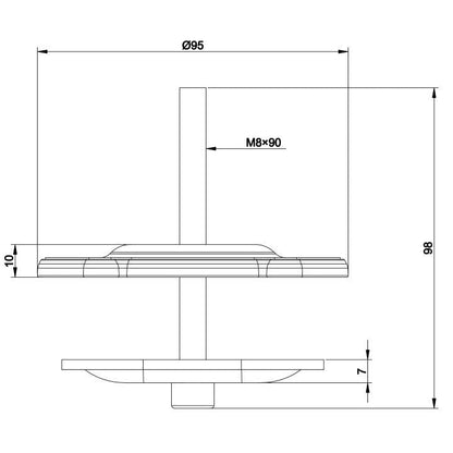 Multibrackets M VESA Deskmount Officeline Grommet Base Black