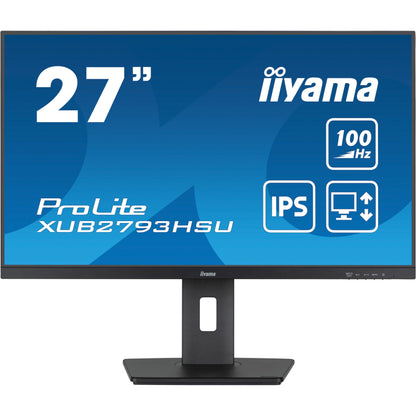 iiyama ProLite XUB2793HSU-B6 27” IPS technology panel with height adjustable stand and 100Hz refresh rate