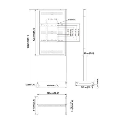 Multibrackets M Pro Series - Enclosure Totem Covered 55" Wheelbase