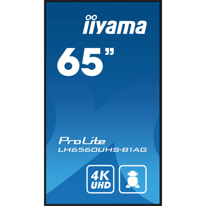 iiyama ProLite LH6560UHS-B1AG 65" 4K UHD professional digital signage display with advanced control and connectivity options