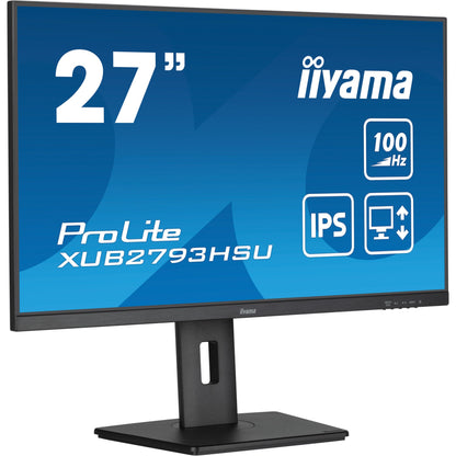 iiyama ProLite XUB2793HSU-B6 27” IPS technology panel with height adjustable stand and 100Hz refresh rate