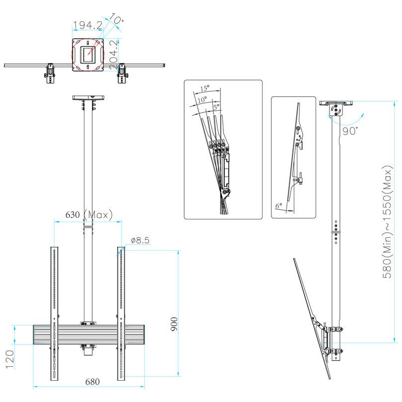 Multibrackets M Ceiling Mount Pro MBC1UPHD