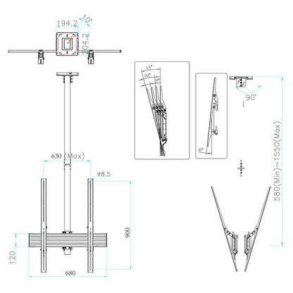 Multibrackets M Ceiling Mount Pro MBC1UX2PHD
