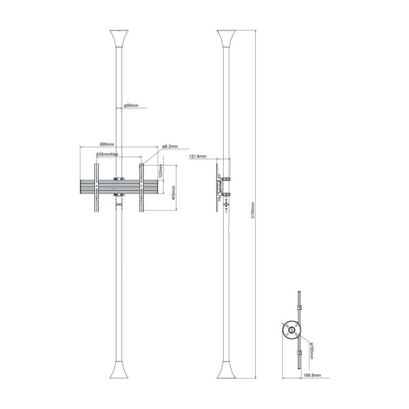 Multibrackets M Floor to Ceiling Mount Pro MBFC1U Brass